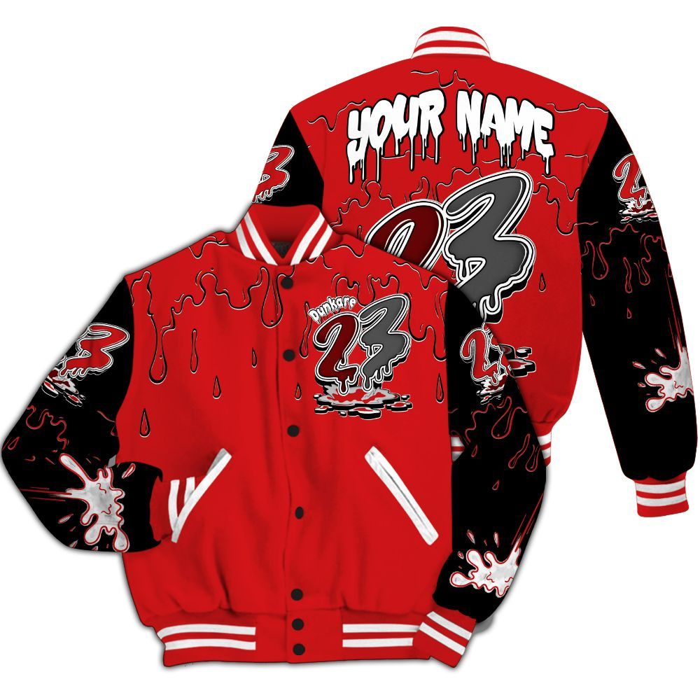 Varsity Jacket To Match Low Bred 11s - Custom Name 23 Drip Sludges All Over Print