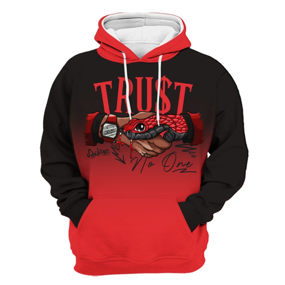Hoodie To Match Chile Red 9s - Snake Trust No One Drip All Over Print