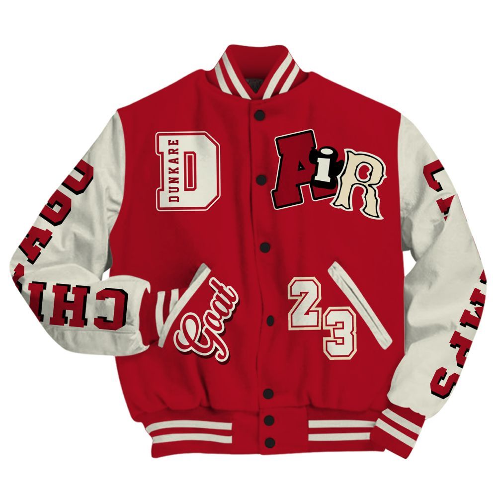 Varsity Jacket To Match 2025 High OG Cinnabar 1s - AIR Number 23 GOAT All Over Print
