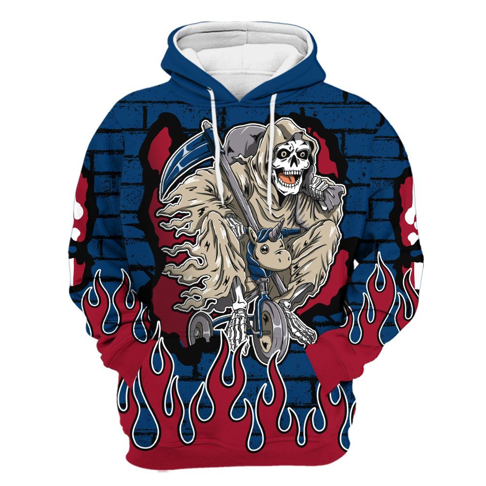 Hoodie To Match Rare Air 4s - Self Make Skeleton Crashed All Over Print