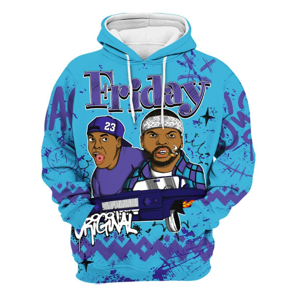 Hoodie To Match Retro Aqua 6s - Friday Sneaker Crayon All Over Print