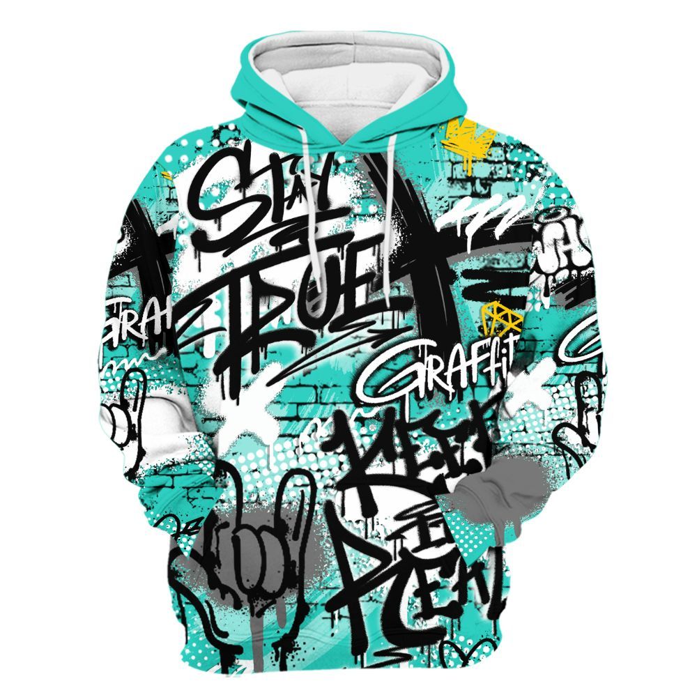 Hoodie To Match Dunk Low Clear Jade - True It Real Graffiti Streetwear All Over Print