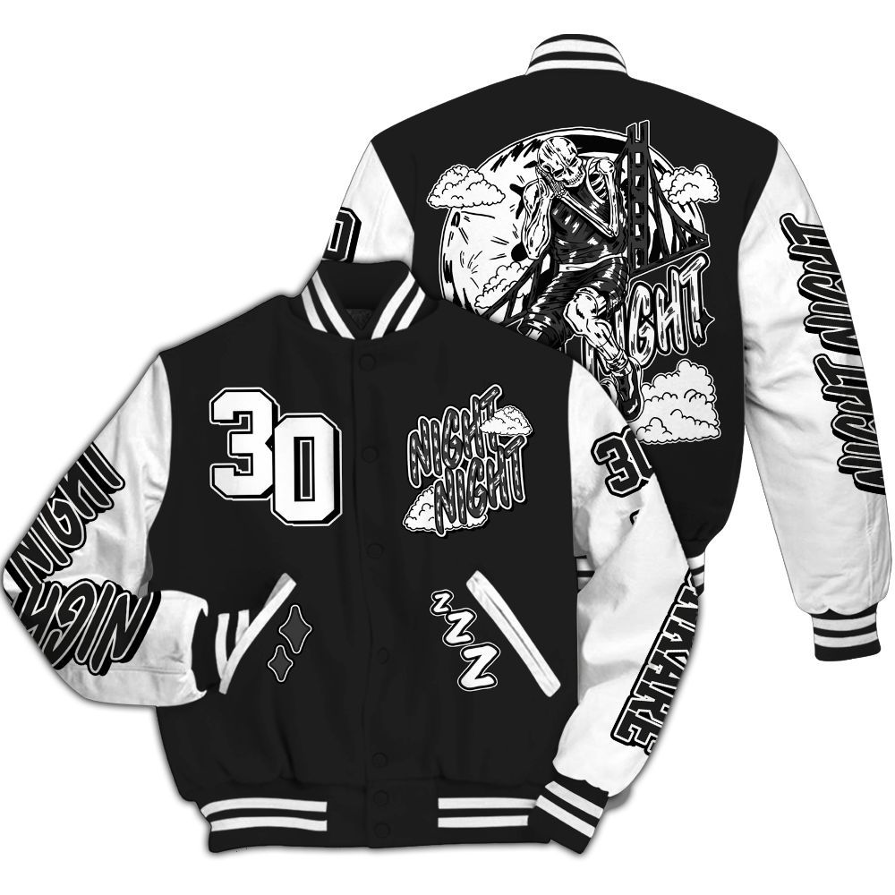 Varsity Jacket To Match Black Cat NET 4s - Seeya Skeleton All Over Print