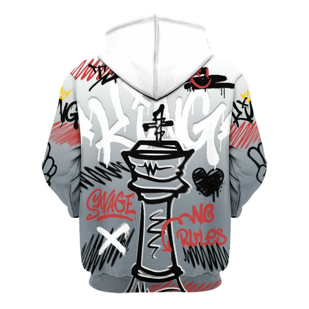 Hoodie To Match Wolf Grey 13s - Street King Chess Streetwear All Over Print