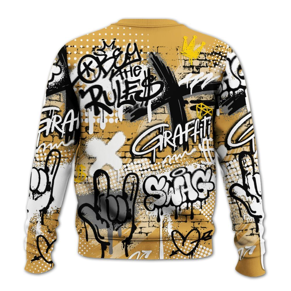 Sweatshirt To Match Low OG Rookie Of The Year 1s - True It Real Graffiti Streetwear All Over Print