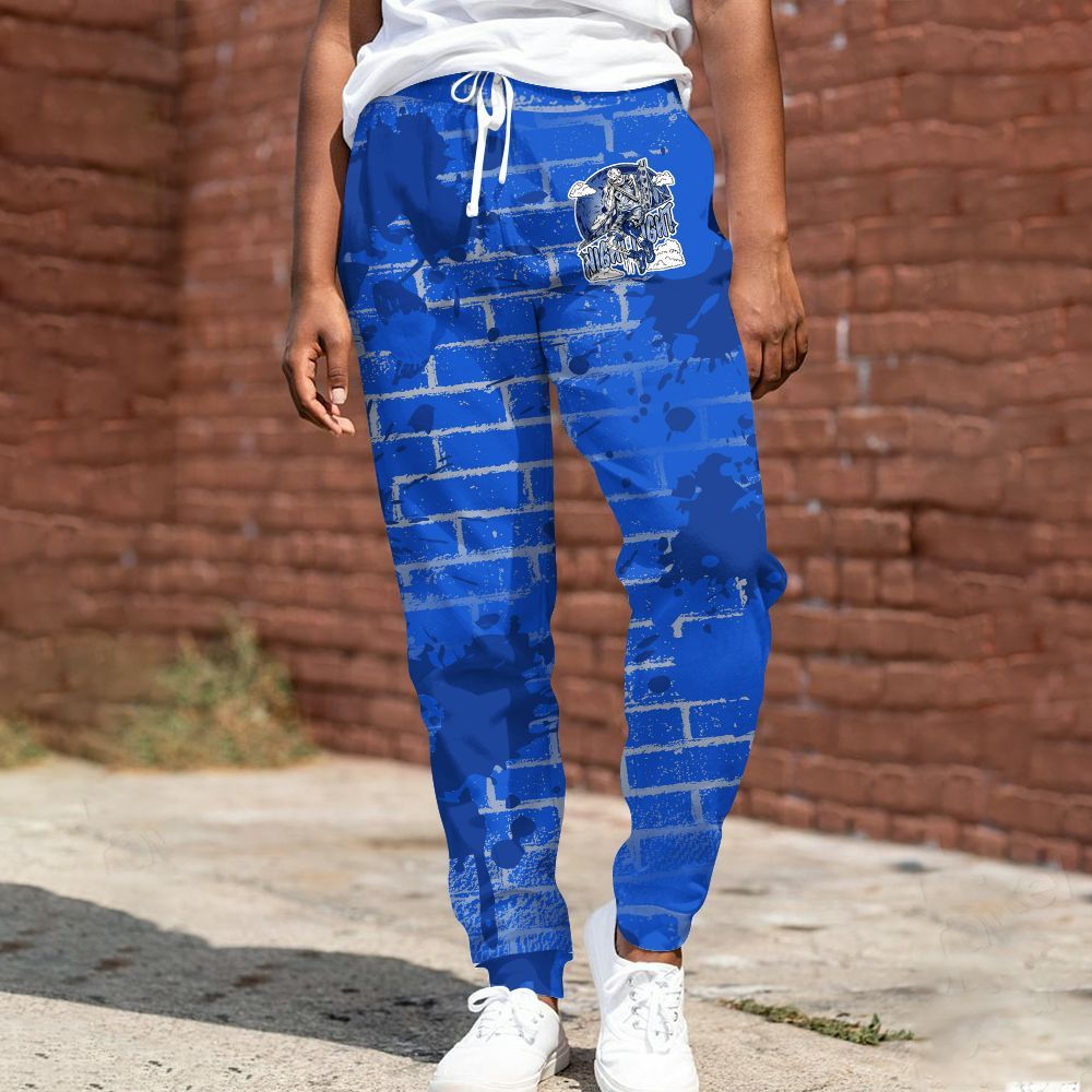 Sweatpant To Match Air Foamposite One Royal - Seeya Skeleton Brick All Over Print