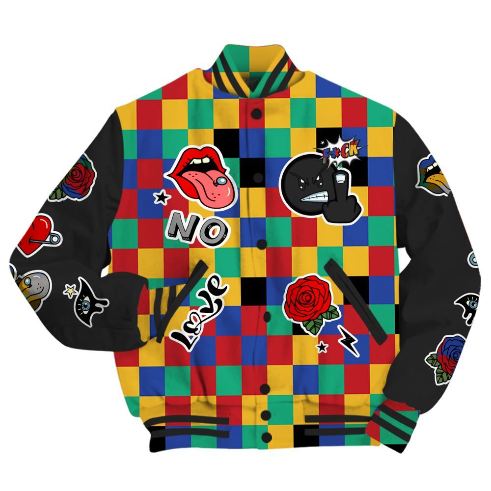 Varsity Jacket To Match Air Rainbow Weave - FK Around Find Out All Over Print