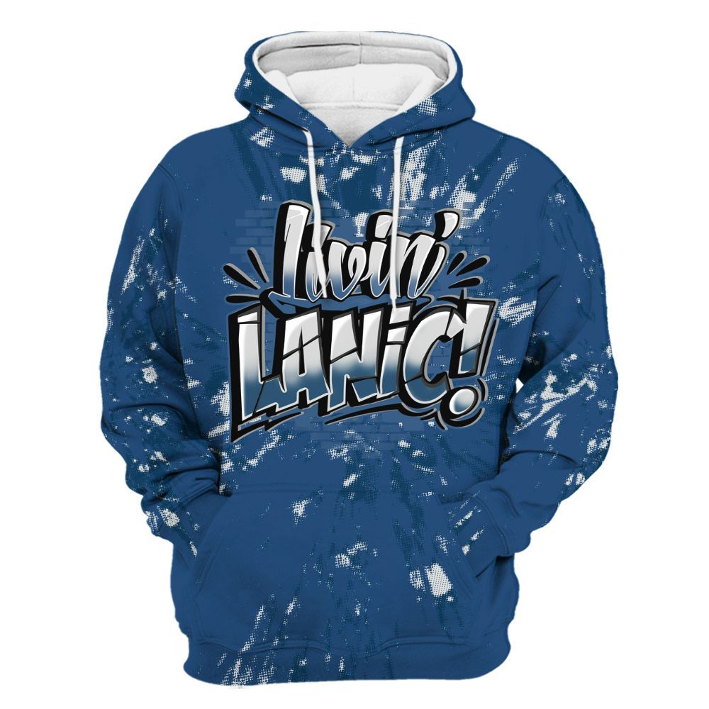 Hoodie To Match High OG Midnight Navy 1s - Living Large Graphic Luxury All Over Print