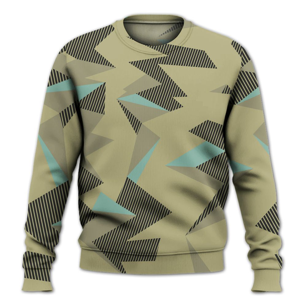 Sweatshirt To Match Dunk Low Suede Olive Aura - Geometric Camouflage Pattern All Over Print