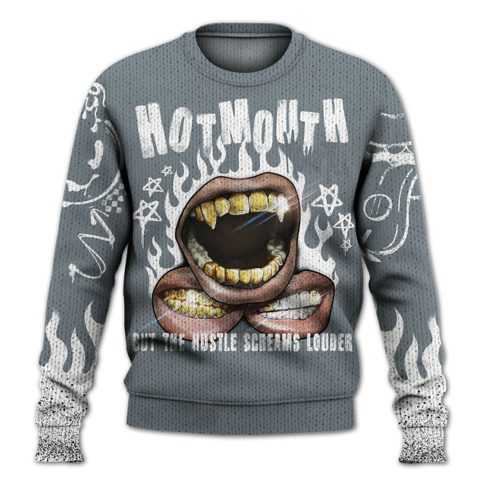 Knitted Sweater To Match Wolf Grey 13s - Mouth Burning Street Style