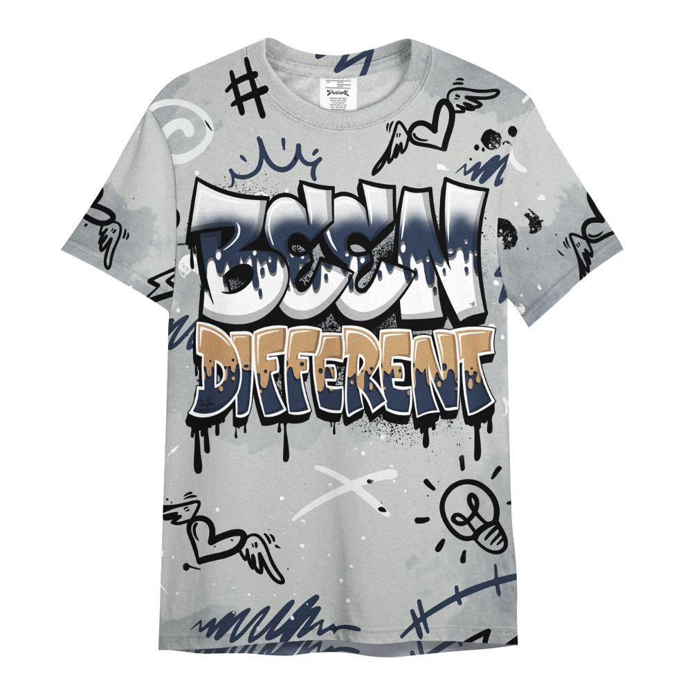 Shirt To Match Low Navy Grey Gum 1s - Drip Been Di2ferent All Over Print