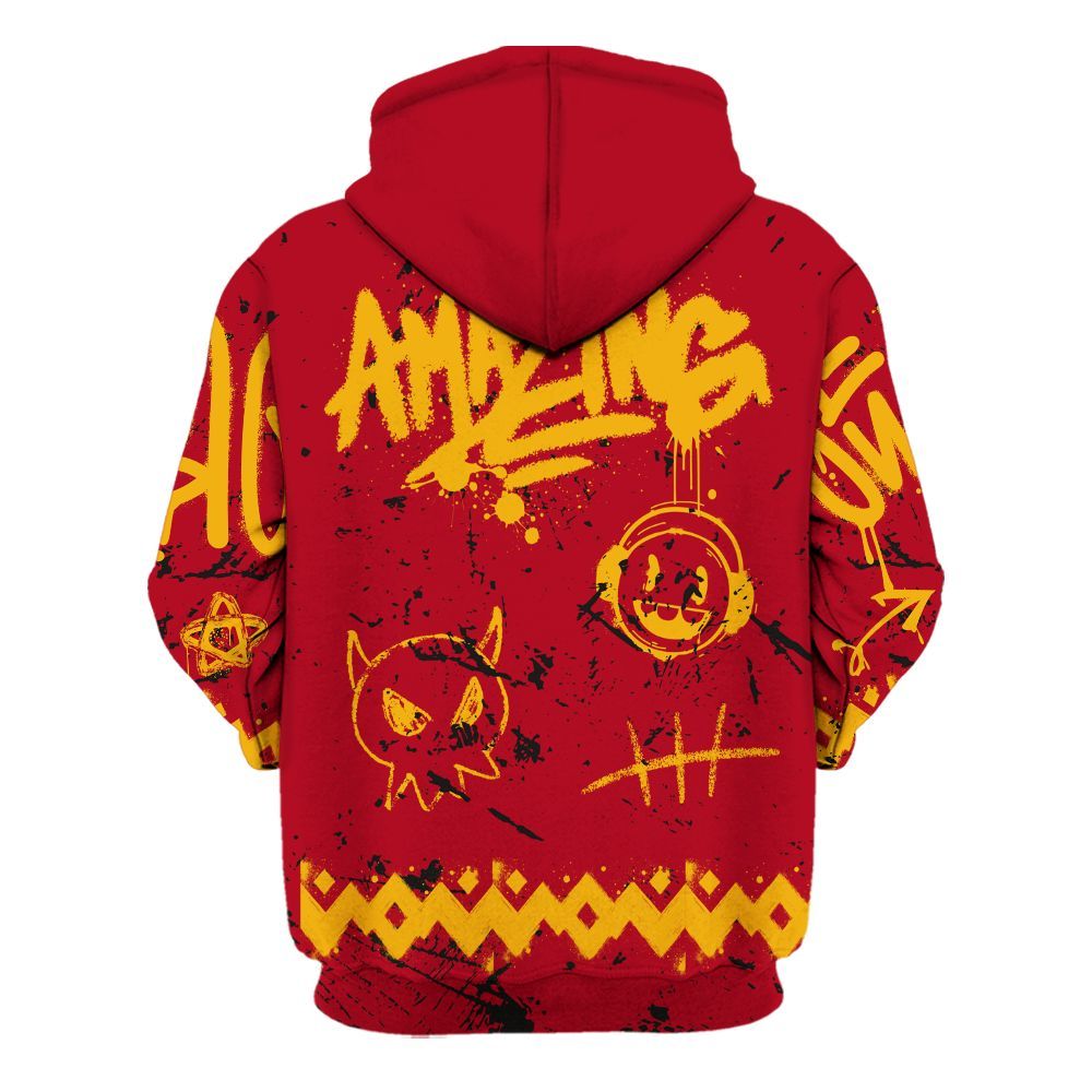 Hoodie To Match Cardinal 7s - Friday Sneaker Crayon All Over Print