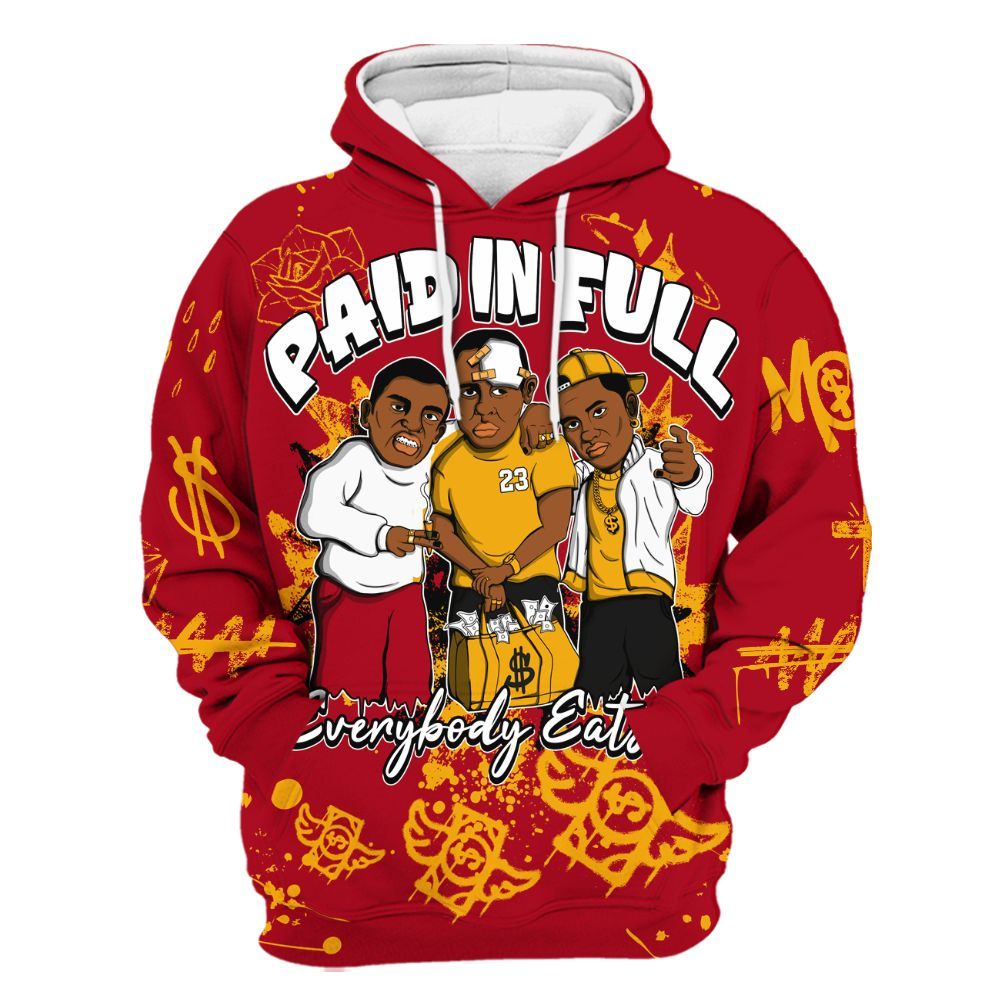 Hoodie To Match Cardinal 7s - Everybody Paid In Full Crayon All Over Print