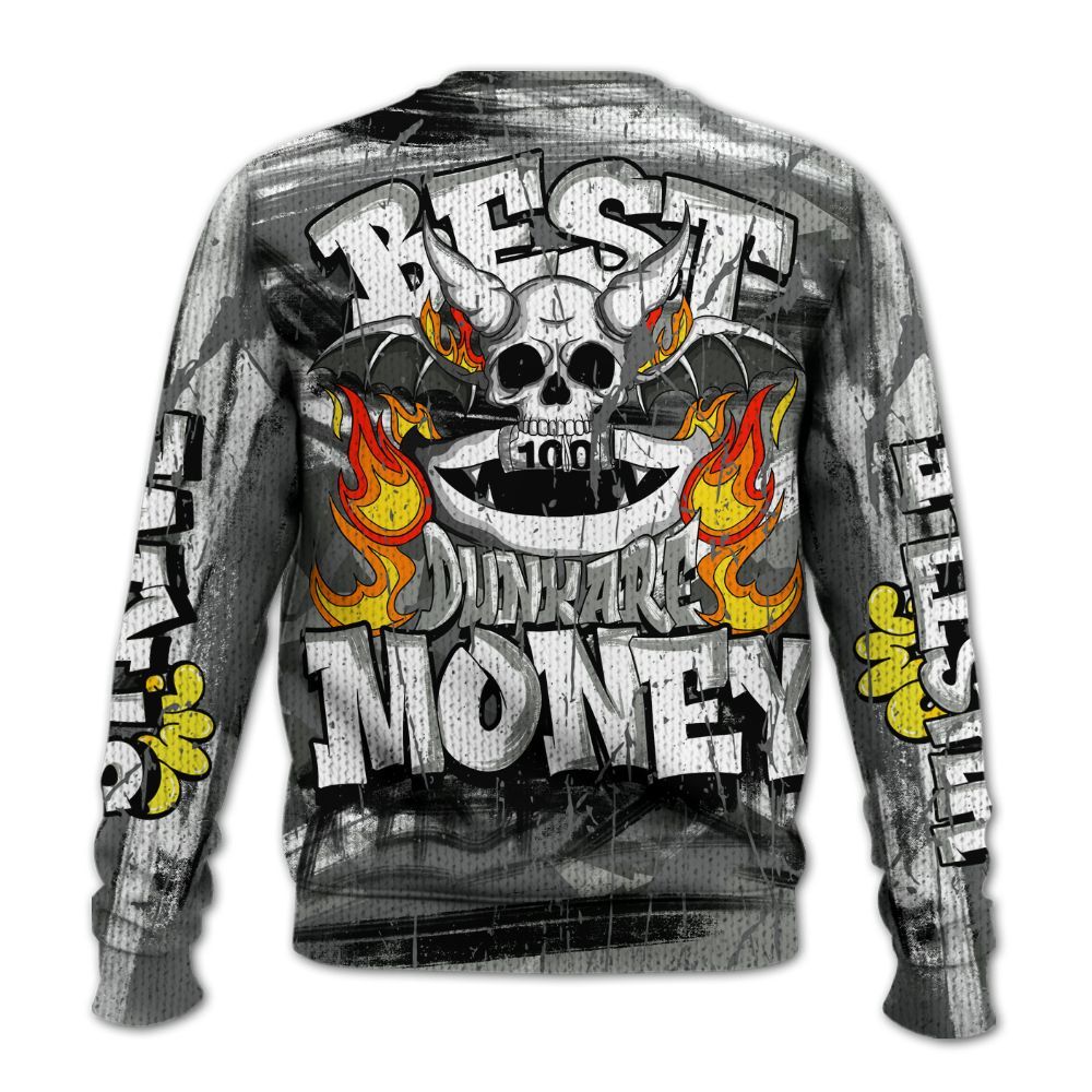 Knitted Sweater To Match Paris Olympics 4s - Money Skull Smile Fire