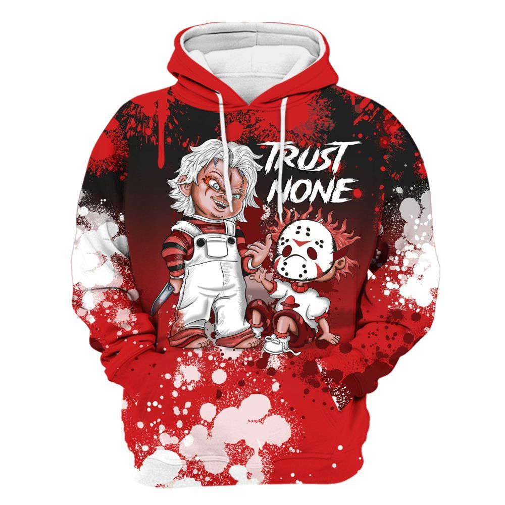 Hoodie To Match Low Bred 11s - Trust No One Scary All Over Print
