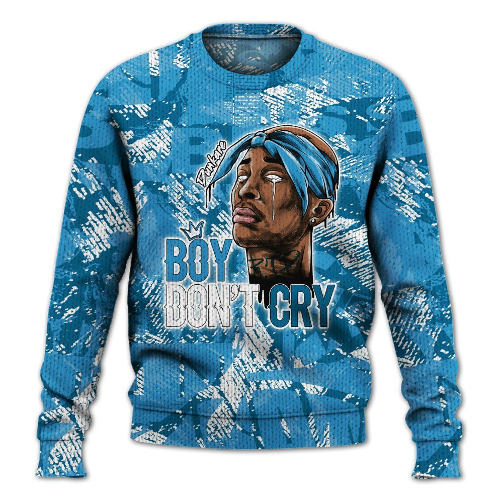 Knitted Sweater To Match Powder Blue 9s - Boiz Ain't Cry Unique Abstract