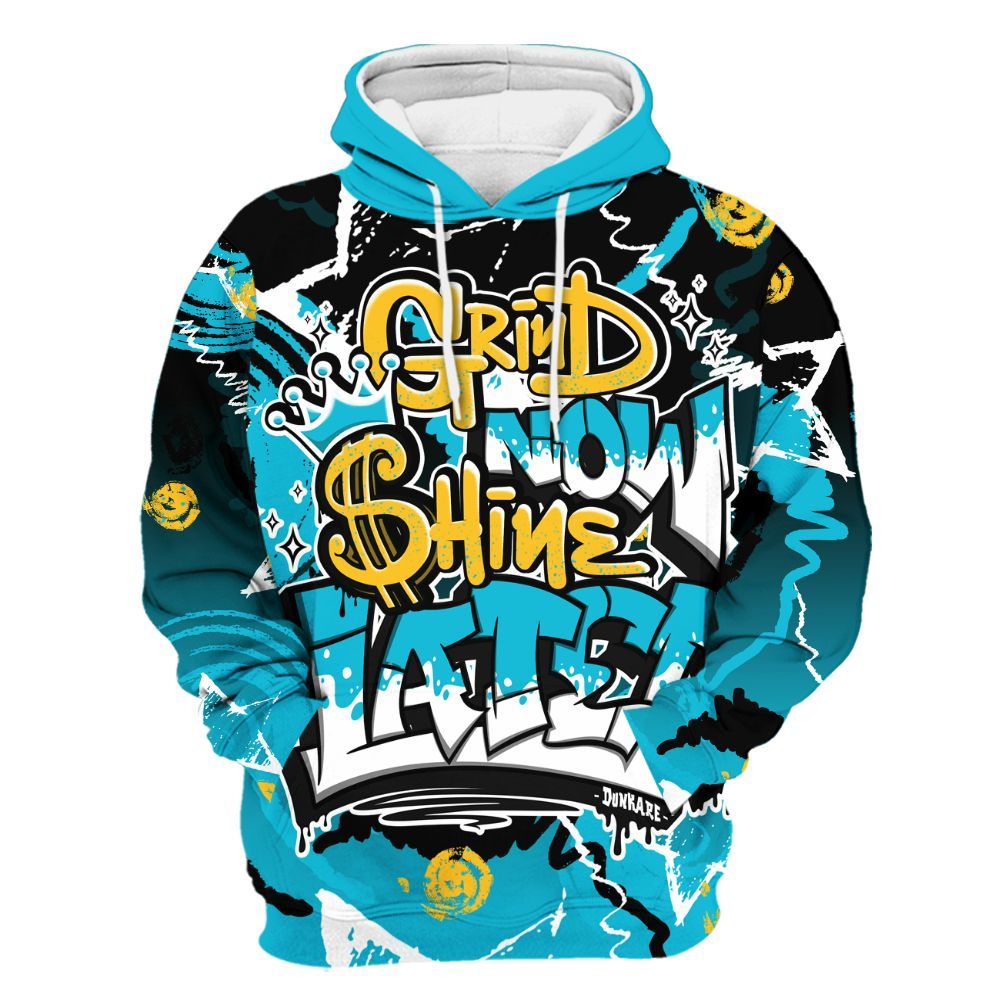 Hoodie To Match Retro Aqua 5s - Grind Shine Later Drip All Over Print