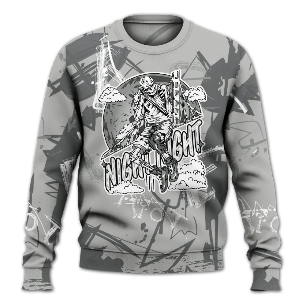 Sweatshirt To Match Retro Wet Cement 4s - Seeya Skeleton Messyz All Over Print