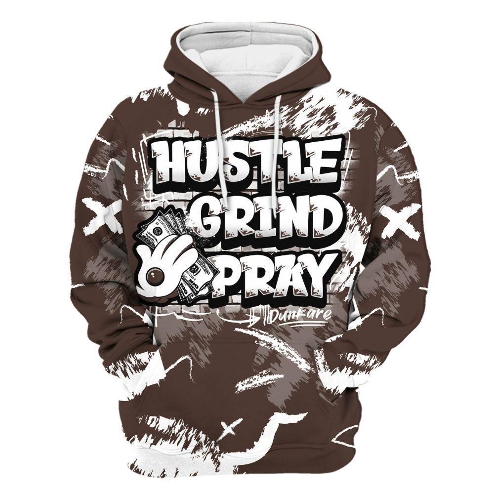 Hoodie To Match SoleFly Cafecito 12s - Hustle Grind Pray Retro All Over Print