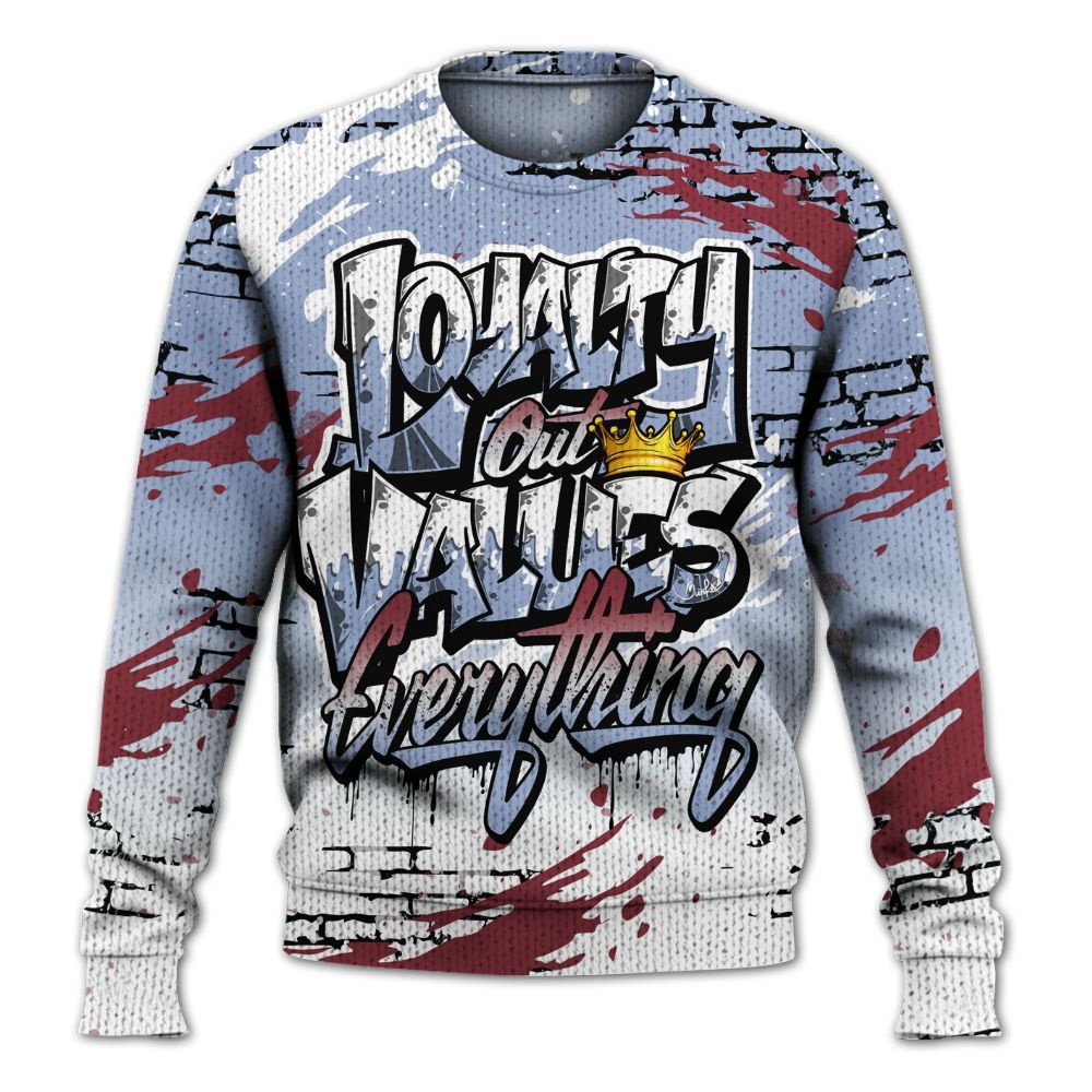 Knitted Sweater To Match Black Metallic 5s - Values Of Loyalty Drip