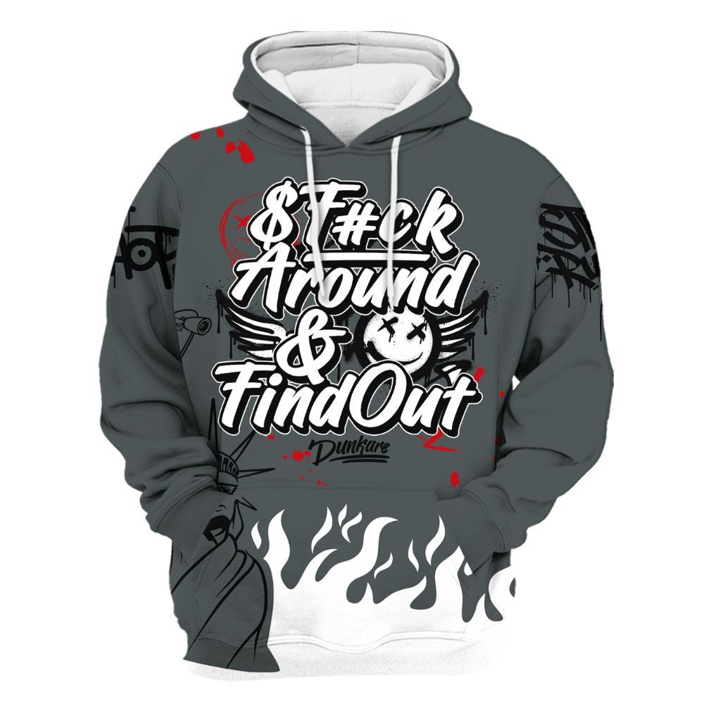 Hoodie To Match Black RM Nigel Sylvester 4s - Graphic Fck Around Find Out All Over Print
