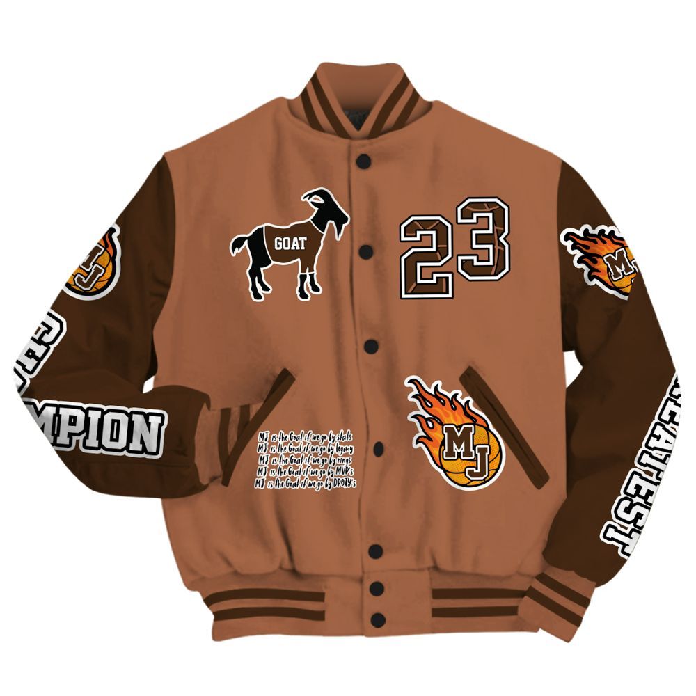 Varsity Jacket To Match Air Foamposite Metallic Copper - 23 G.0.A.T Jump Up Basketball All Over Print