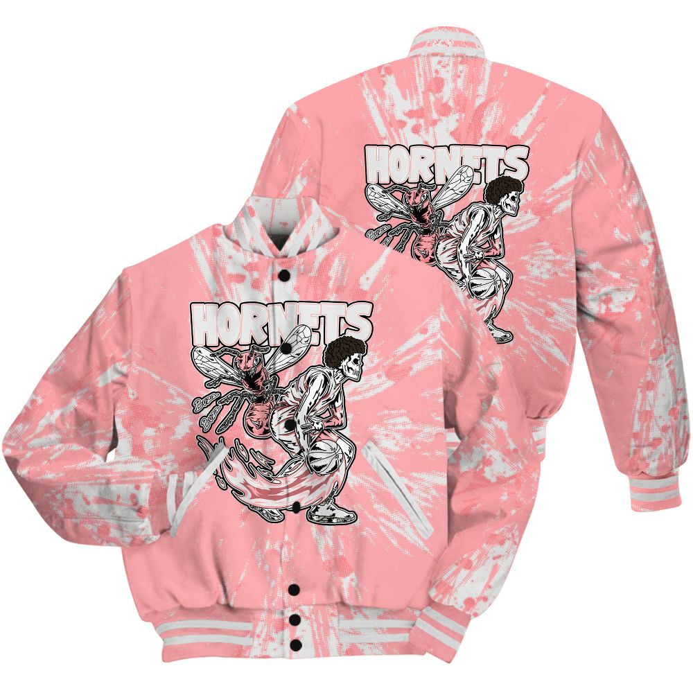 Varsity Jacket To Match Retro Wings 3s Shirt - Hornets Skeleton Luxury All Over Print