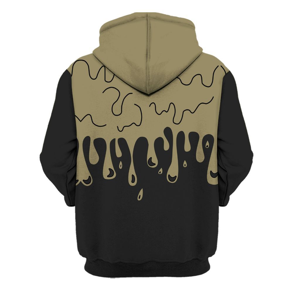 Hoodie To Match Black Olive 7s - Snake Trust No One Drip All Over Print