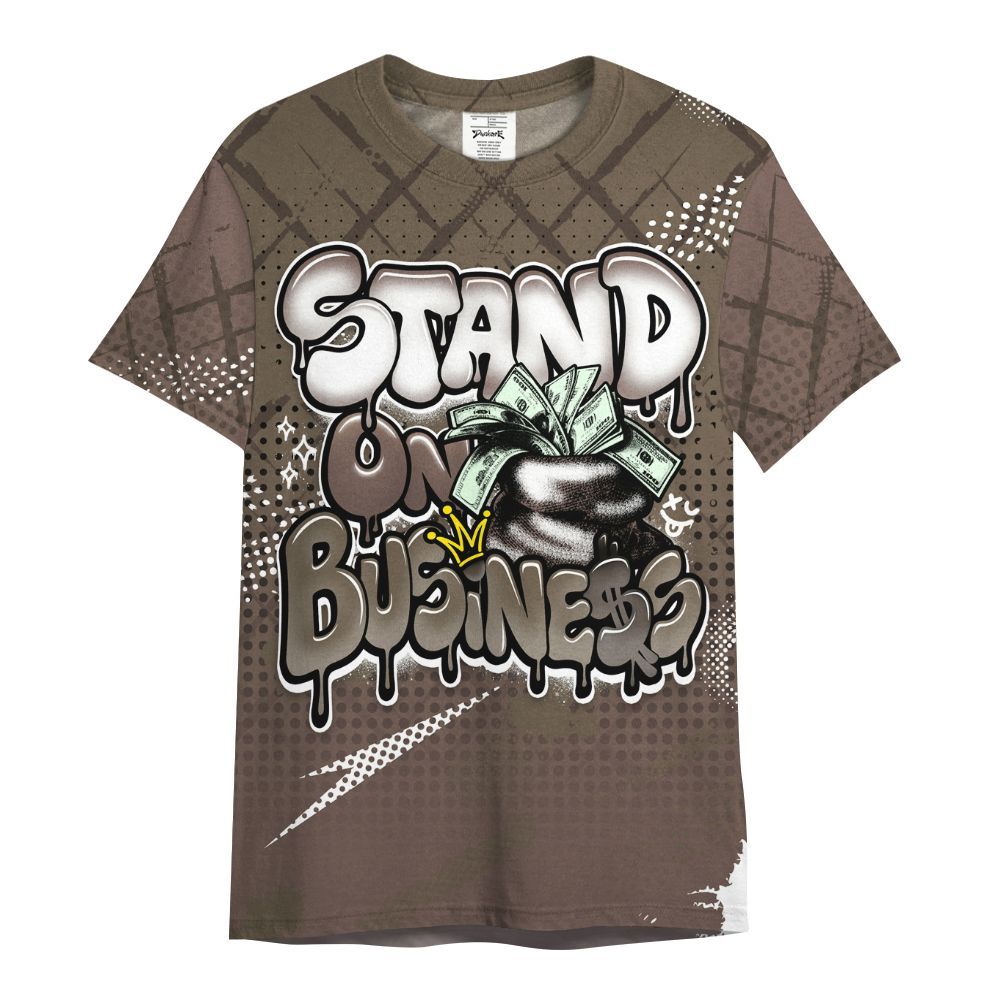 Shirt To Match AMM Dark Mocha 4s - Halftone Stand Business Dripping All Over Print