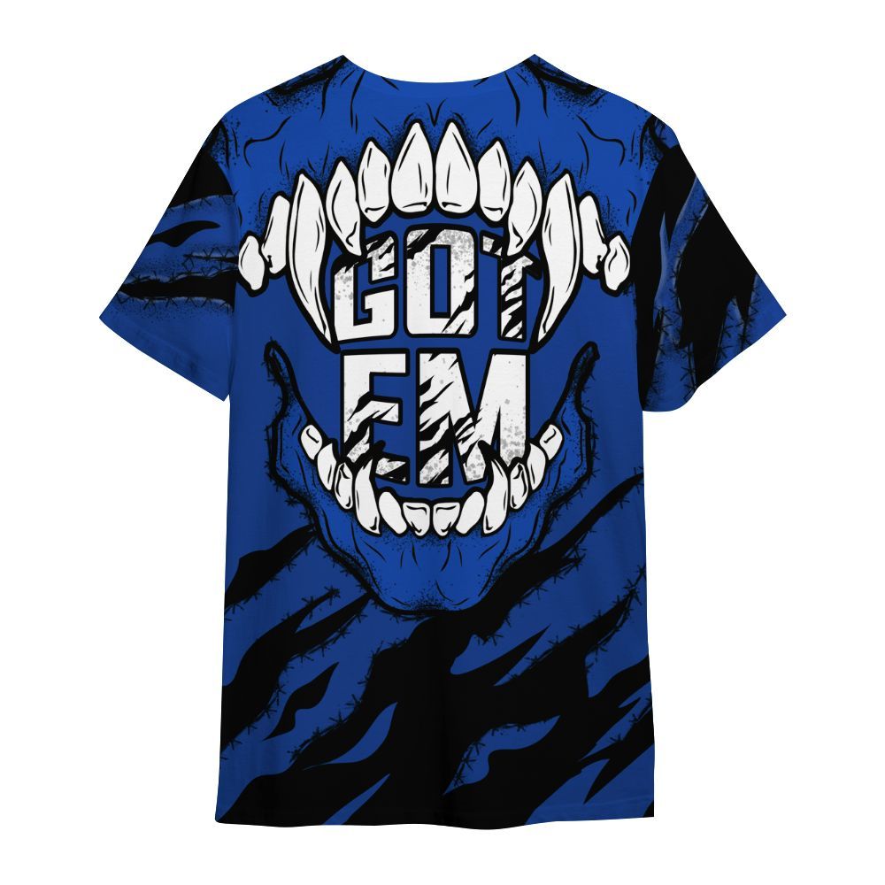 Shirt To Match Air Foamposite One Royal - GOT 'EM Skeleton Scratch All Over Print