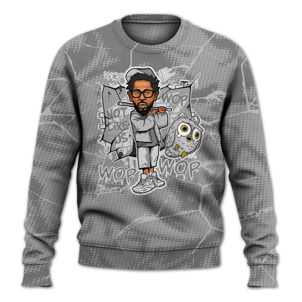 Sweatshirt To Match Black Wolf Grey 12s - None Like ComptonCity Graphic Crack All Over Print