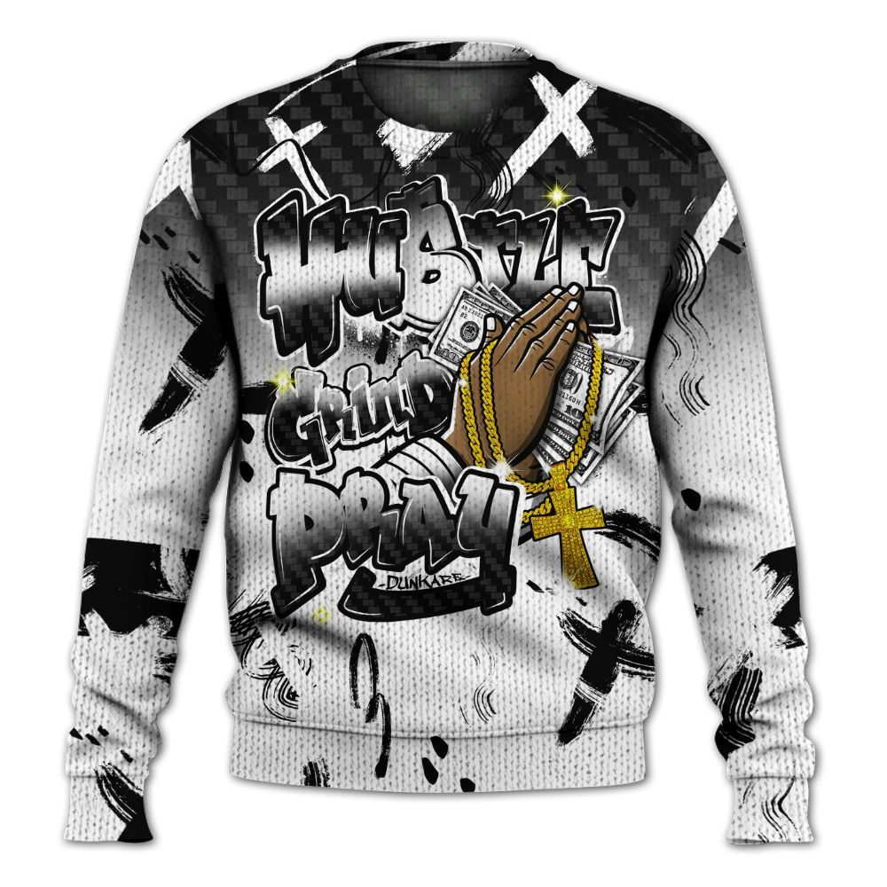 Knitted Sweater To Match Kobe 9 EM Protro Halo - Money Hustle Grind Pray