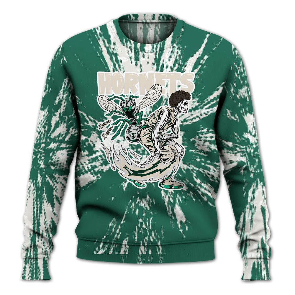 Sweatshirt To Match Oxidized Green 4s - Hornets Skeleton Luxury All Over Print