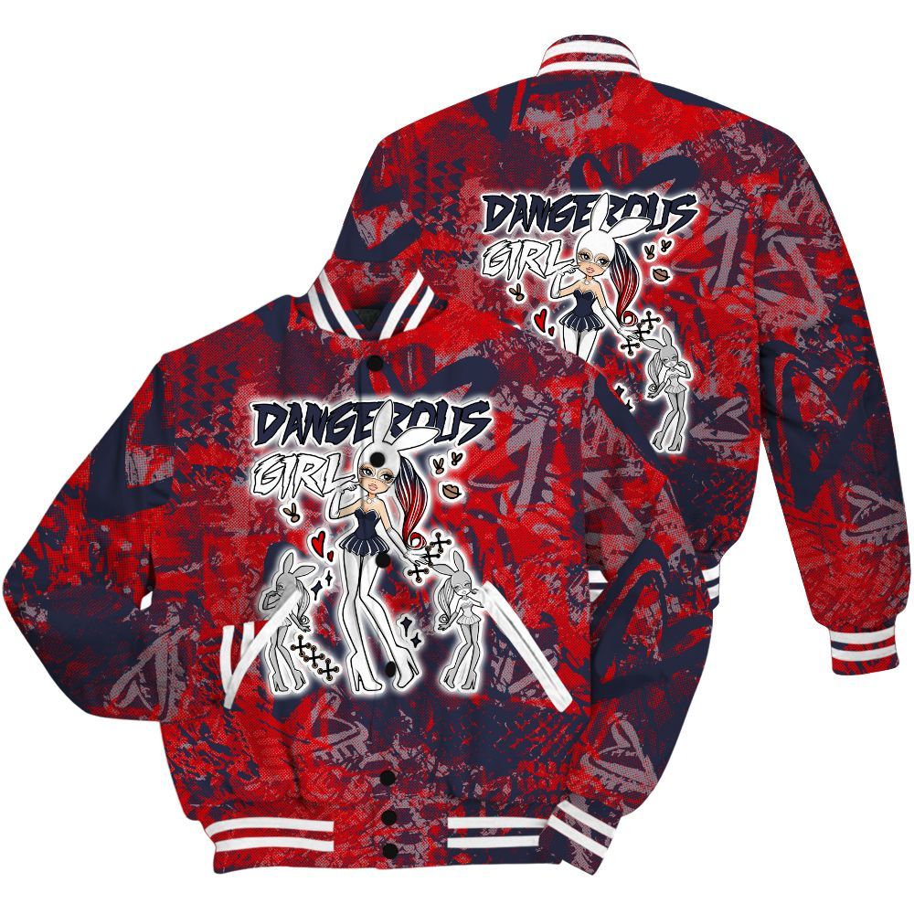 Varsity Jacket To Match Low OG Howard University 1s Shirt - Dangerous.Girl Heart Grunge All Over Print