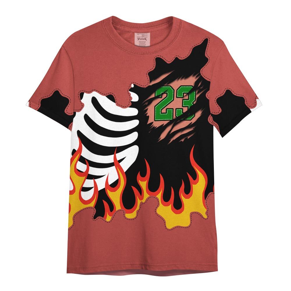 Shirt To Match Dune Red 13s - Burning Skeleton 23 G.O.A.T Shirt Outfit