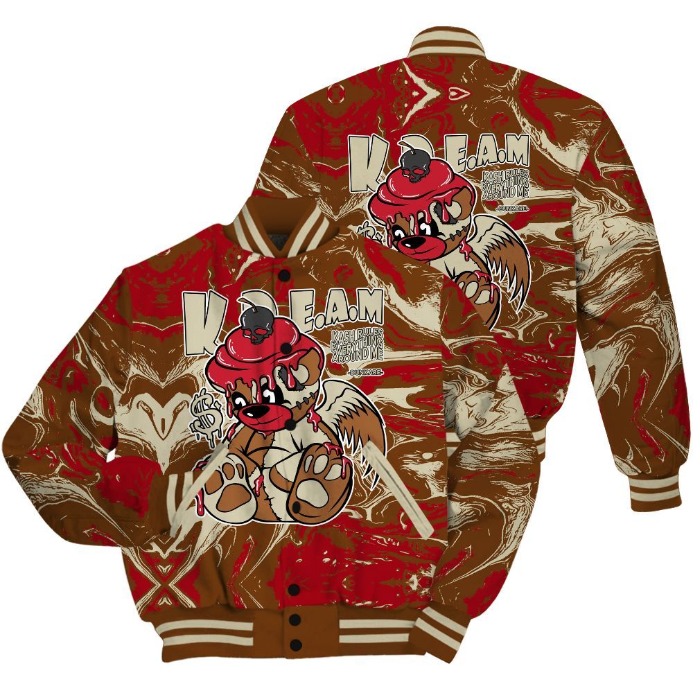 Varsity Jacket To Match Archaeo Brown 5s Shirt - Loot Bear Liquid All Over Print