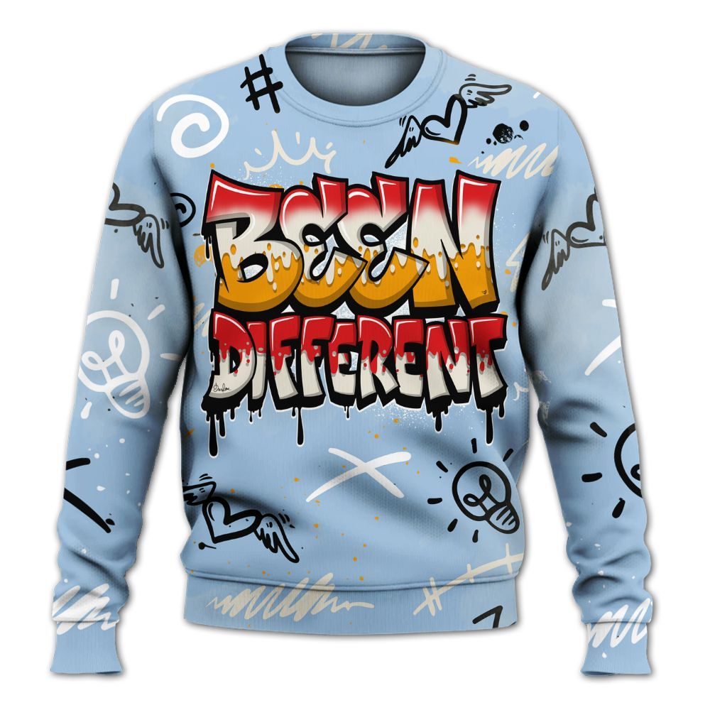 Sweatshirt To Match Retro High OG Pale Ivory Psychic Blue 1s - Drip Been Di2ferent All Over Print