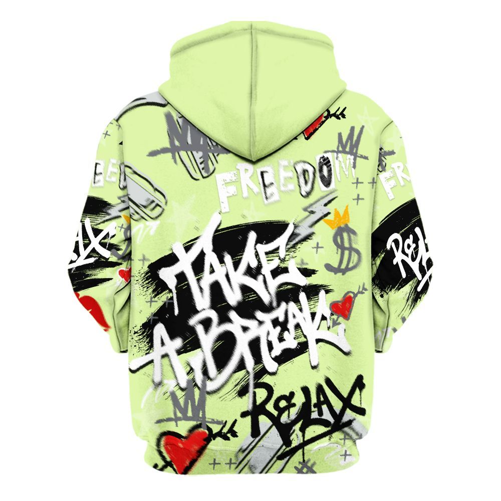 Hoodie To Match Smoke Grey Volt TR 1s - Take Break Freedom Graffiti Streetwear All Over Print