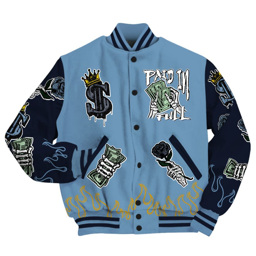 Varsity Jacket To Match High OG First In Flight 1s - Fire Everybody Paid In All Over Print