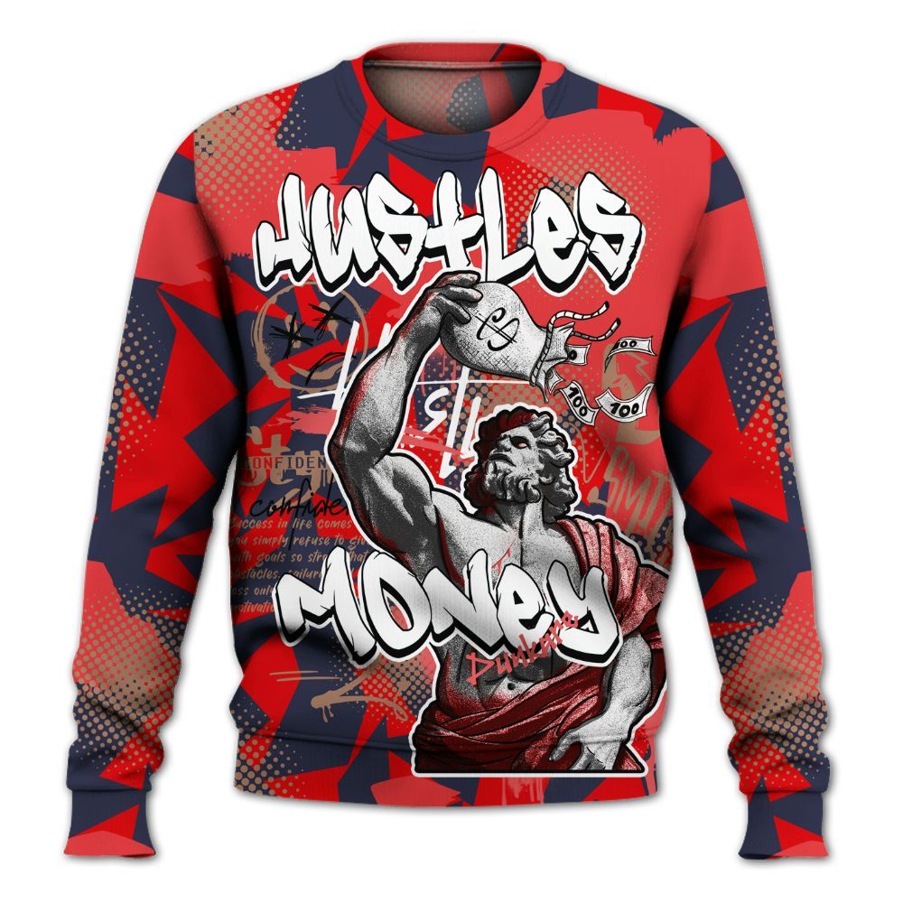 Sweatshirt To Match Low OG Howard Bison 1s - Huslte Money Retro All Over Print