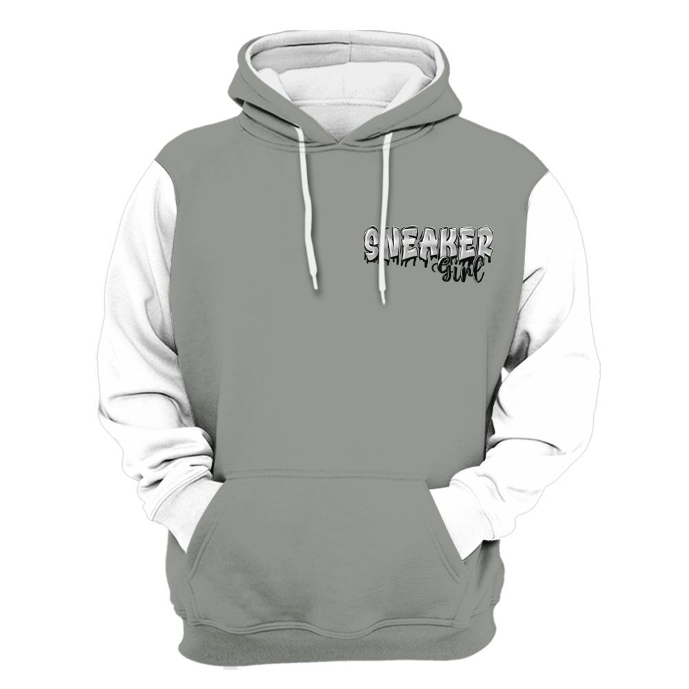 Hoodie To Match Paris Cement Grey 4s Varsity Jacket, Custom Name Sneaker Girl Money All Over Print