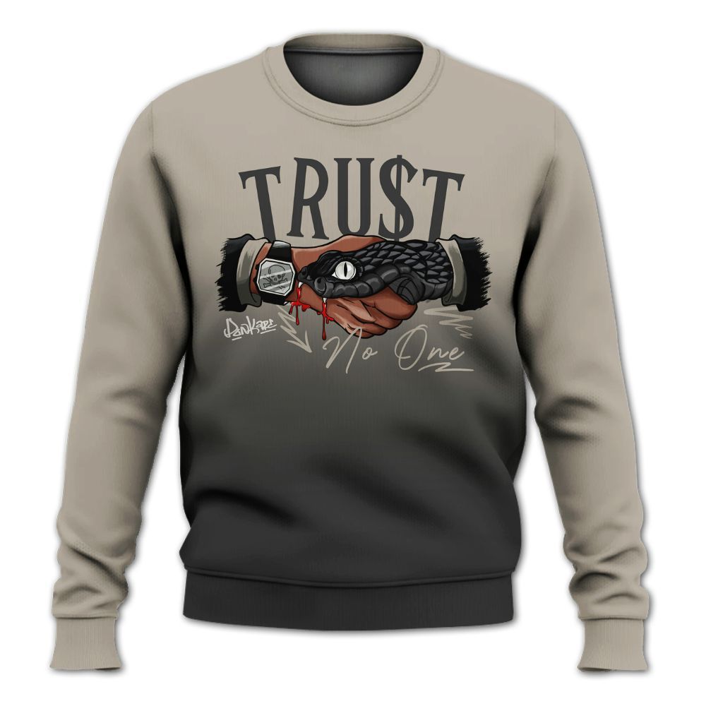 Sweatshirt To Match RM Light Bone 4s - Snake Trust No One Drip All Over Print
