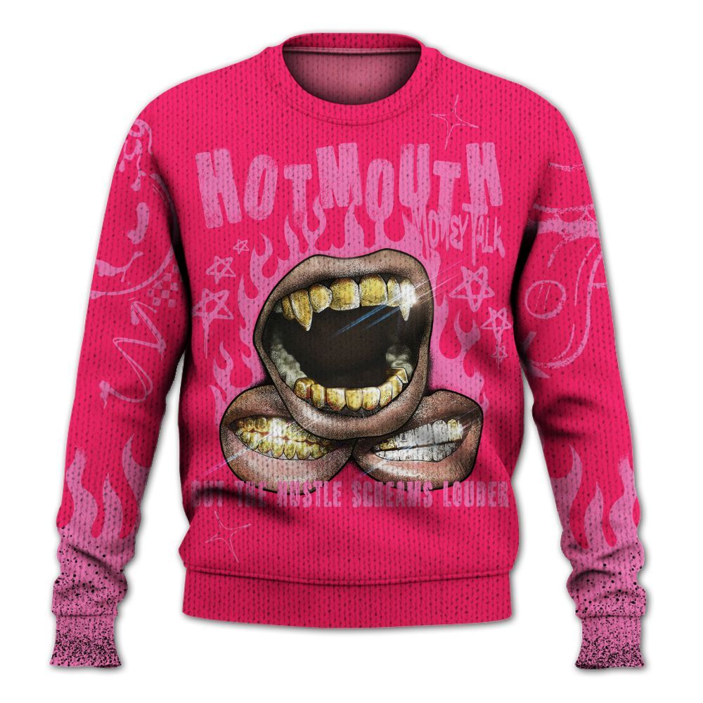 Knitted Sweater To Match Air VaporMax Plus Triple Pink - Mouth Burning Street Style