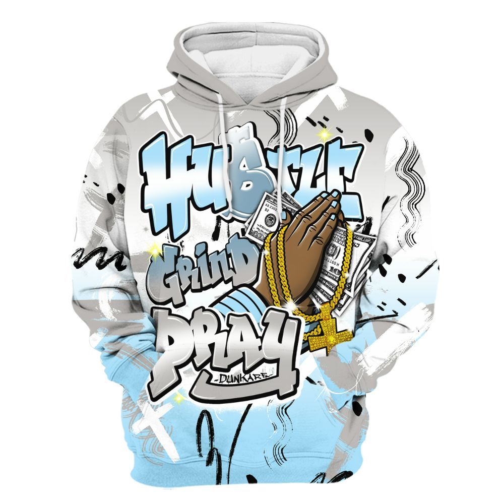 Hoodie To Match Retro SoleFly 13s - Money Hustle Grind Pray All Over Print