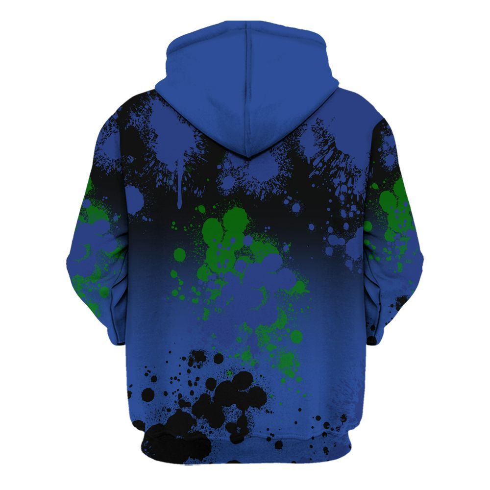 Hoodie To Match Retro Hyper Royal 13s - God Blessed Ink Drip All Over Print