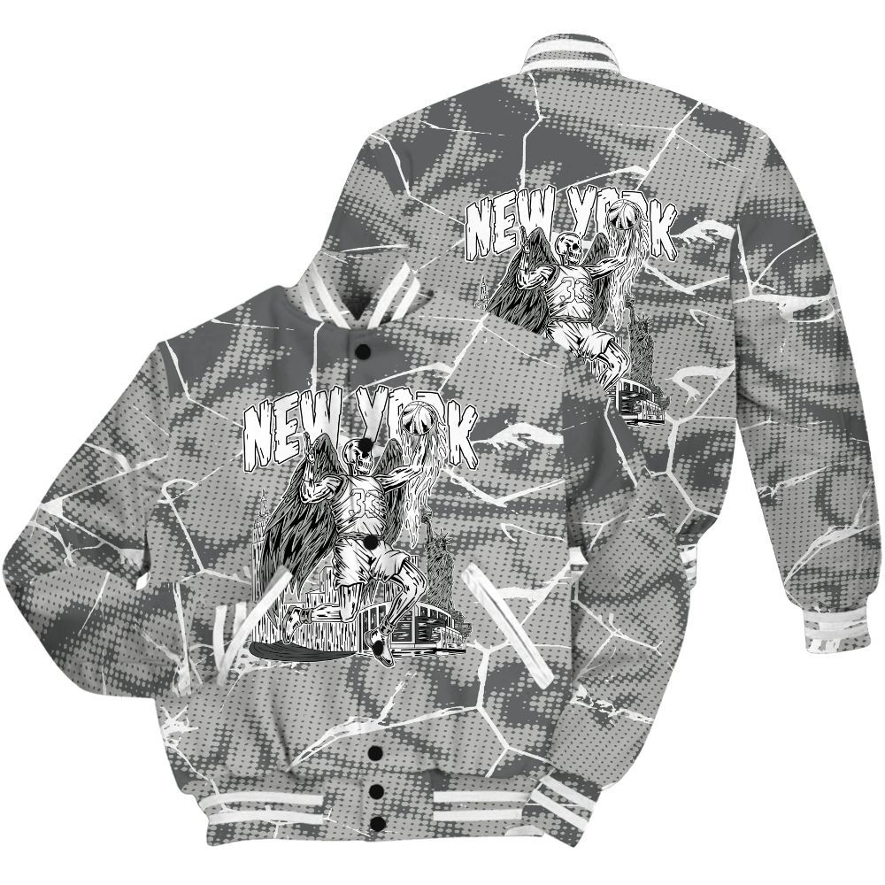 Varsity Jacket To Match Paris Olympics 4s Shirt - Ewing Era Skeleton Crack All Over Print