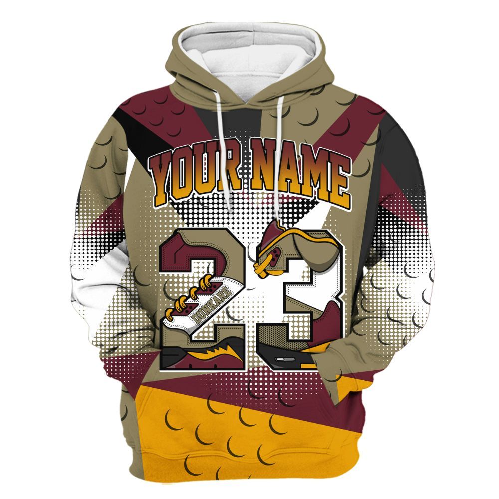 Hoodie To Match Black Olive 7s - Poly Custom Name Number 23 5s All Over Print