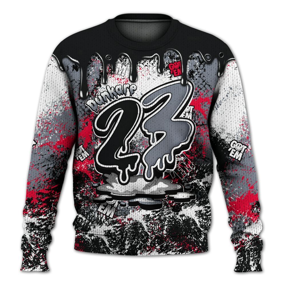 Knitted Sweater To Match Mid Black Metallic 1s - Dripping 23 Drip