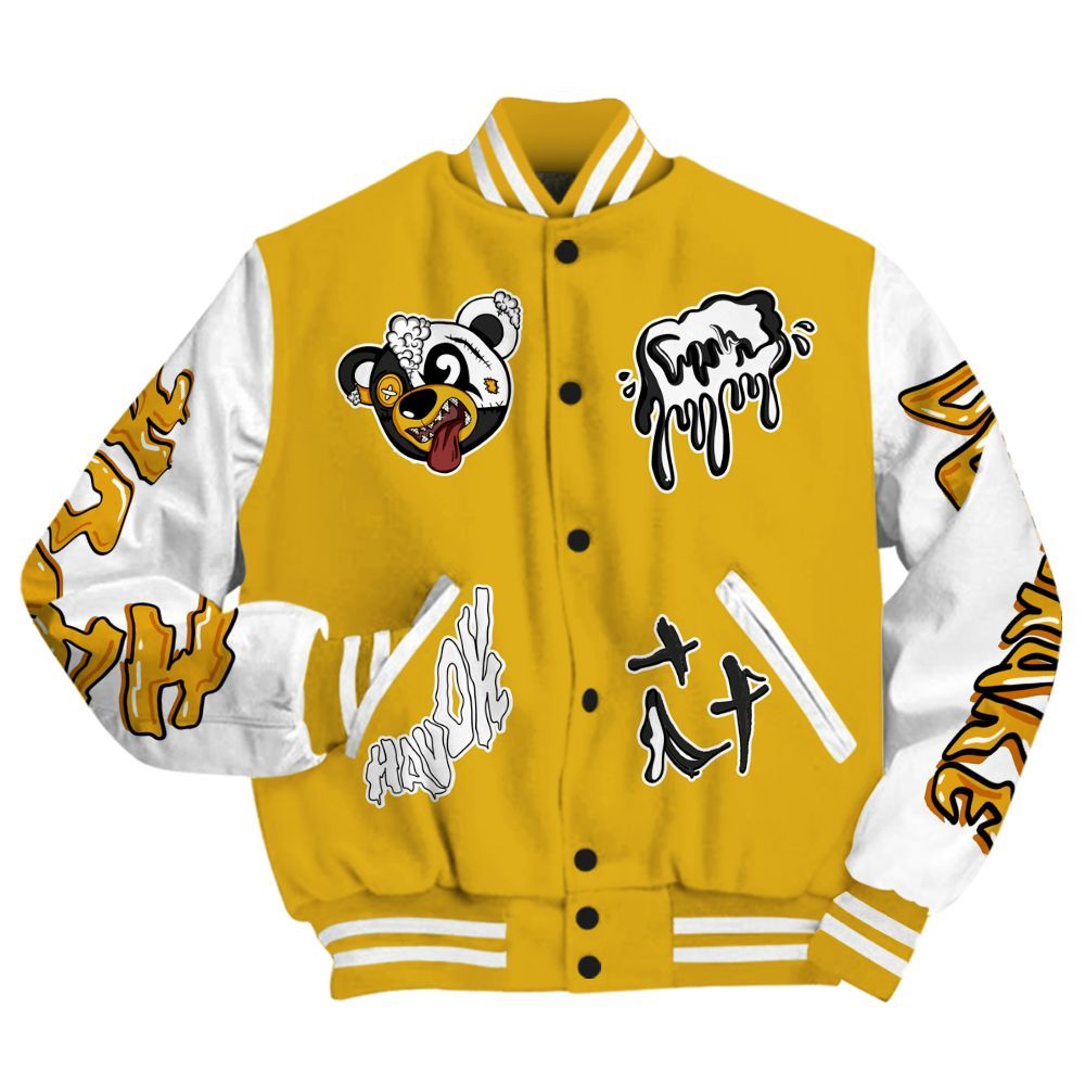 Varsity Jacket To Match Vivid Sulfur 4s - Havok Bear All Over Print