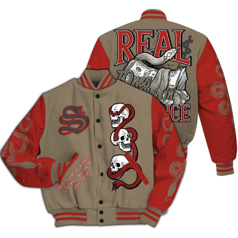 Varsity Jacket To Match Olive 9s - Snake Move In Silence All Over Print